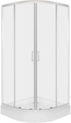 Kerra Aruba 90 króm íves zuhanykabin Alan tálcával (ARUBA-90-CHR-TRAY) - kerra