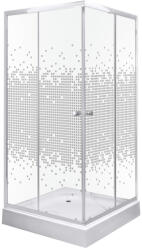 Kerra Pixel SQ 90 fehér szögletes zuhanykabin Victor plus tálcával (PIXEL-SQ-90-WH-VIC) - kerra