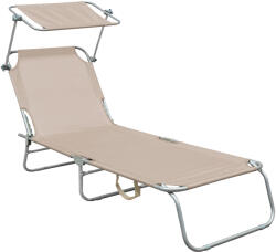 AGA Kerti állítható napozóágy tetővel Bézs (MR4254-Beige)