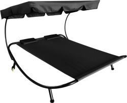 AGA kerti fekvőágy két személy részére napellenzővel Fekete (MR4251BLACK-ST230088-Black)