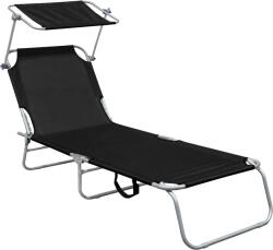 Linder Exclusiv Kerti fekvőágy napellenzővel Fekete (GM4000S)