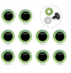 MIXFORM Játék- és babaszemek, Epoxi gyanta, zöld-sárga, 10mm, 10db (13WB31661)