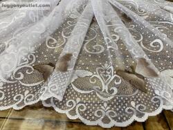 fuggonyoutlet Pillangó, fehér alapon barna, 300x155 cm