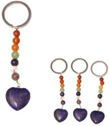  Lapis Lazuli breloc inima 10 cm cu pietre 7 Chakre pentru echilibru energetic cadou spiritual 1 buc