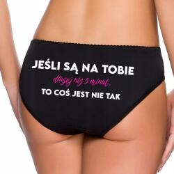  Bugyi Fekete Bugyi Női Ajándék Lányoknak 5 Percnél Hosszabb XL (Bielizna Zabawny Wzór Dłużej Niż 5 Minut XL)