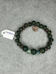  Kerámia gyöngy karkötő mancsos medállal (JJK159)