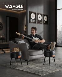 VASAGLE Tárolós puff Vasagle, fekete, 32x32x44 cm (LOM005B01-LR)