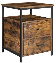 VASAGLE Éjjeliszekrény, 2 fiókos, Vasagle, LET067B01, Rusztikus barna, 45x45x60 cm (LET067B01)