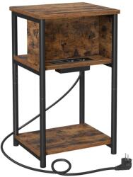 VASAGLE Éjjeliszekrény, Vasagle, Barna, 34x30x58 cm (LET375B01-LR)