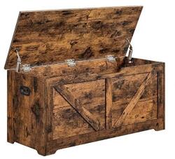 VASAGLE Tároló láda, Vasagle, LSB060T01, rusztikus barna, 100 x 40 x 46 cm (LSB060T01-LR)