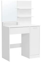 Vasagle Fésülködőasztal Vasagle, tükörrel és polcokkal, 80x40x132 cm, RDT119W01, fehér (RDT119W01-LR)