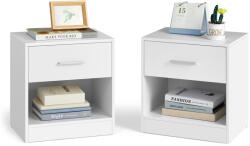 VASAGLE Éjjeliszekrény szett 2 darabos, fehér, Vasagle, 39x27.6x41 cm (LET819T14)