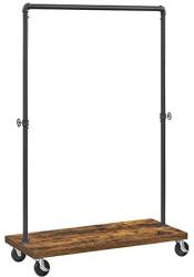 Vasagle Gurulós ruhaállvány, Vasagle, 90 kg, HSR65BXV1, rusztikus barna (HSR65BXV1)