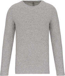 Kariban Férfi hosszú ujjú kereknyakú sztreccs póló, Kariban KA3016, Light Grey Heather-XL (ka3016lgrh-xl)