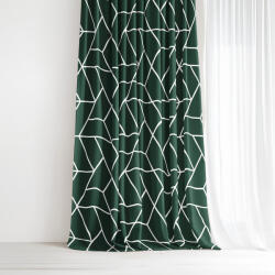 Goldea pamut függöny - mozaik minta, sötétzöld alapon 140x150 cm