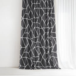 Goldea pamut függöny - mozaik minta, sötétszürke alapon 180x150 cm