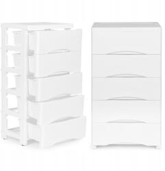 ModernHOME Fehér, gördülő polcrendszer 5 fiókkal (PJJCBS0024-05B)