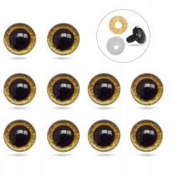 MIXFORM Játék- és babaszemek, Epoxi gyanta, aranyszínű, 10mm, 10db (13WB31938)