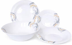 Luminarc Set de masă OPAL din porțelan, rotund - 19 piese, roz-gri Serviciu de masa