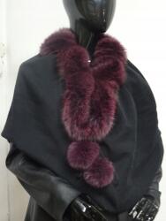  Kendő kapucnis poncsó ágytakaró róka szőrmével