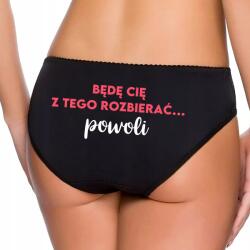 Moraj Bugyi Fekete Bugyi Női Ajándék Feleségnek Valentin nap Lassan Vetkőztethető S (Bielizna Zabawny Wzór Rozbierać Powoli S)