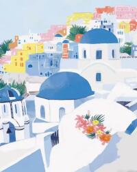 NORIMPEX - Puzzle Tablou Diamant: Acoperișuri albastre în Santorini 30x40cm - 1 - 39 piese