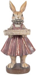 Clayre & Eef Figurina Iepuras Paste Fetita polirasina multicolora 10x8x20 cm (6PR5992)