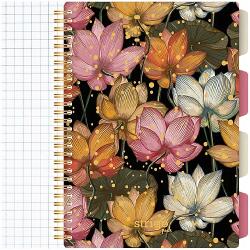 Strigo Spirálos Jegyzetfüzet B5 Kockás Spirálfüzet 100K Strigo Pads Japán Virágok (PADS073)