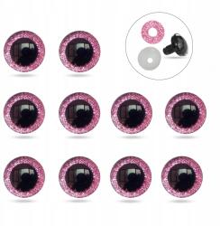 MIXFORM Játék- és babaszemek, Epoxi gyanta, Rózsaszín, 10mm, 10db (13WB31669)