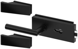  Mâner pentru ușii din sticlă SLIM PRO negru set pentru butuc SZKYCZS (2560)