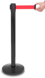  Stalp delimitare otel negru, banda rosie, 235cm (3.235...95.2)