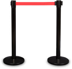  Stalp delimitare negru, banda rosie, 180cm, set 2 buc (STDR1802)