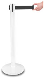  Stalp delimitare otel alb, banda neagra, 235cm (3.235.2.9.)