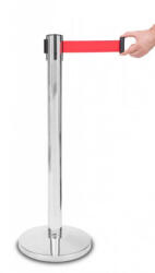  Stalp delimitare cromat, banda rosie, 180cm (3.180...15.3)
