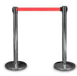  Stalp delimitare cromat, banda rosie, 180cm, set 2 buc (3.180...5.22)