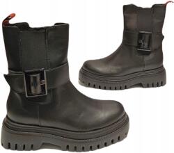 Arka Divatos bakancs trapper bokacsizma csat bőr Bioeco 7815 fekete r40 (7815)