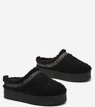 News Hótaposó bélelt vastag talpú 40-es flip-flop papucs fekete bárány (25PA26-9248 BLACK 36-41 25)