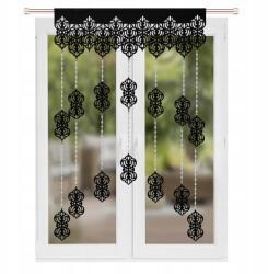  Dekorációs panel áttört fekete függöny ablakra gyöngyök 130x100 Glamour (646)