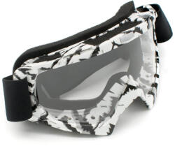 XTR Ochelari cross atv enduro, XTR, lentila transparenta, culoare rama negru alb (BMA-915) - simoto