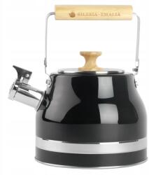 Silesia Emalia Rozsdamentes acél vízforraló síppal Feliks 2, 3L fekete Indukciós Gáz (5905155031129)