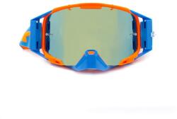 Asix Ochelari cross atv enduro, Asix AS3, lentila albastra, culoare rama portocaliu albastru mat (KAI-916) - simoto