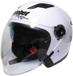 Roy Casca moto semi-integrala cu ochelari pentru adulti, Safebet HF-223, culoare alb, marime S (ROY10419) - simoto