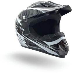 XTR Casca motocross atv copii XTR 125, culoare negru alb, marime YM, 53-54cm (XTR125-969) - simoto