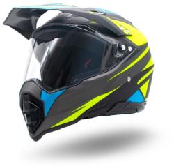 XTR Casca motocross enduro adulti XTR 128, culoare galben albastru, marime M (XTR128-929M)