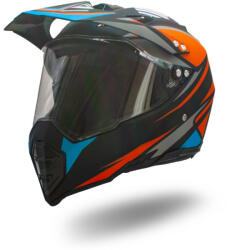 XTR Casca motocross enduro adulti XTR 128, culoare portocaliu albastru, marime XL (XTR128-930XL)