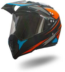 XTR Casca motocross enduro adulti XTR 128, culoare portocaliu albastru, marime M (XTR128-930M)