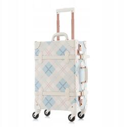  Bőrönd Unitravel Vintage kék kockás kézipoggyász numerikus zár (6050)