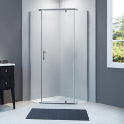 Sanotechnik Ötszögletű sarokkabin pivot ajtóval, króm keret, 90 cm (SW190C)