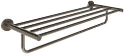 RAVAK Kona - Törölközőtartó polccal, 60 cm hosszú, szálcsiszolt grafit X07P1331 (X07P1331)