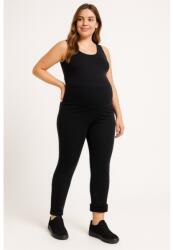 R&d Hosszú szárú bolyhos kismama leggings (l) fekete 01272